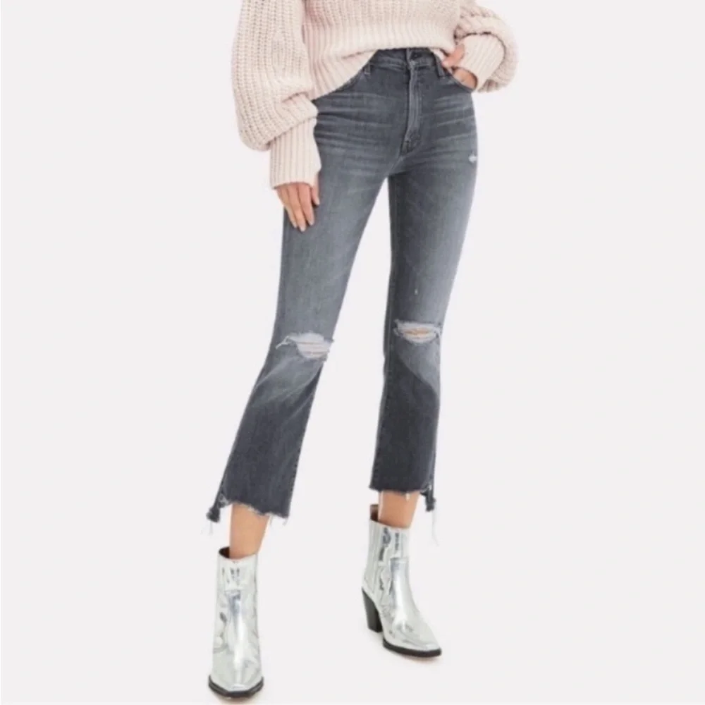 ✅ Mother SUPERIOR Jeans The Insider Crop Step Chew in Pedal To The Pedal Destroy